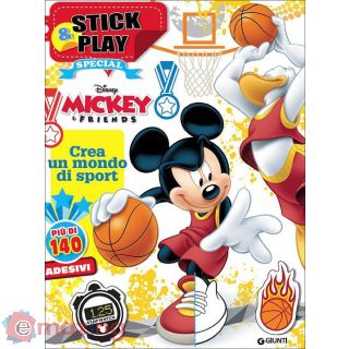Mickey & Friends. Crea un Mondo di Sport. Stick & Play. con Adesivi. Ediz. Illustrata