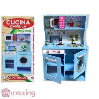 Cucina Camilla in Legno Azzurra + Acc.