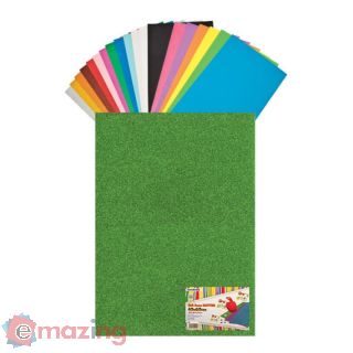 Gomma Eva Glitter Giallo Fluo 2mm 40x60c