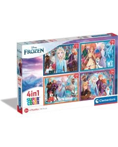  Puzzle supercolor Frozen 4 in 1 72 pezzi