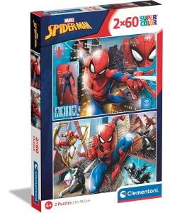 Puzzle supercolor Spiderman 2x60 pz