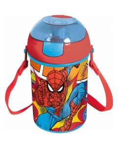 Borraccia Spiderman con tappo a pulsante in plastica da 450ML