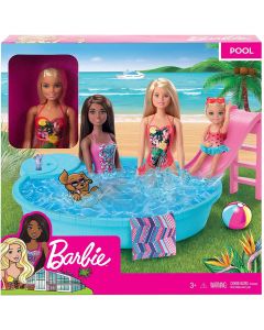 Barbie Bambola con Piscina e Accessori